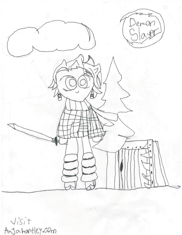 tanjiro colouring pages