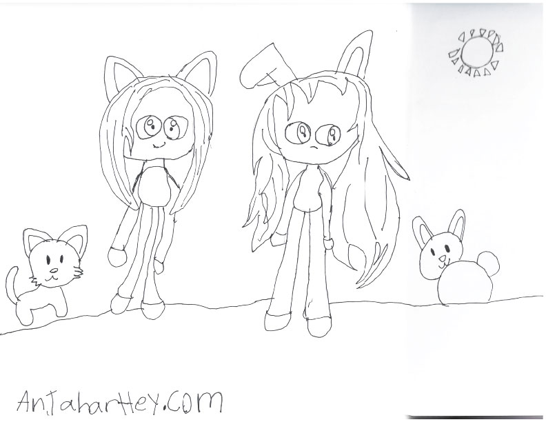 animal anime coloring page